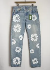 正規 Denim tears デニムティアーズ × Levi's リーバイス JEAN LIGHT WASH ライト ウォッシュ デニム パンツ DT501-002-30 薄青 1251Q♪