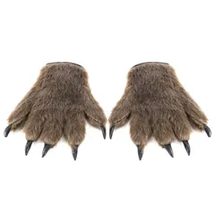 なりきり変身 変装 大人 ハロウィン仮装 子供 動物仮装 コスチューム小物 コスプレ オオカミ 万聖節 狼男手袋 盛り上がる 怖い 舞台演出用手袋 爪付き手袋 小道具 狼グローブ プレゼント LONTG