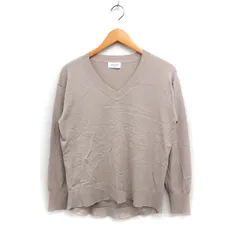 オペークドットクリップ OPAQUE.CLIP Vネック ニット セーター 長袖 無地 ハイゲージ 40 L ベージュ /FT5