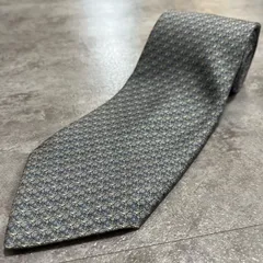 【Christian Dior】クリスチャンディオール 総ロゴネクタイ シルク100% メンズ　フランス製　グレー　灰色　レジメンタルストライプ　CDロゴ　ヴィンテージ　Y2K