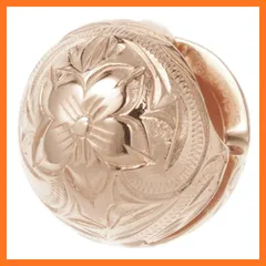 【新品】 Piena フープピアス レディース メンズ サージカルステンレス316L製 ハワイアンジュエリー ボール 丸型 プルメリア 金属アレルギー対応 (ピンクゴールド/1個売り) 1