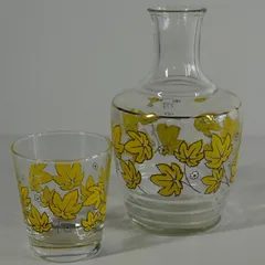 [IM] 昭和レトロ　石塚硝子　アデリア　冠水瓶セット　現状品　高さ16.5cm