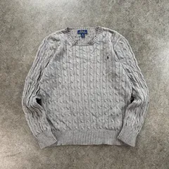 POLO RALPH LAUREN Cable Chain Knit Sweater ポロラルフローレン ケーブル チェーン ニット セーター グレー 灰 XL 18-20 323613461