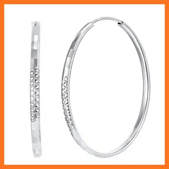 【新品】 [Silvora] ピアス レディース シルバー925 フープピアス 大きめ リングピアス シンプル 直径70MM おしゃれ アクセサリー 0