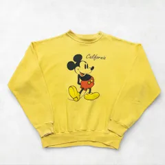 80s Velva Sheen カリフォルニアミッキー スウェット イエロー