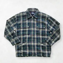 90s Stussy ジップアップ ネルシャツ チェック柄