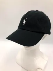 POLO RALPH LAUREN ポロ ラルフローレン ユニセックス ロゴ刺 帽子 ベースボール キャップ size59cm/黒 ■■ メンズ