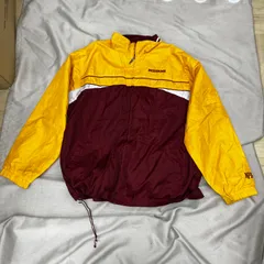 Redskins レッドスキンズ　NFL ナイロンジャケット　90's バーガンディー　赤茶色　イエロー　黄色　Lサイズ　メンズ　インディアン刺繍