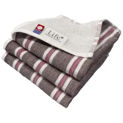 今治タオル タオルハンカチ 3枚セット メンズガーゼ ブラウン 約25×25cm 綿100% 吸水 ガーゼ地 速乾 軽量 新品 未使用 まとめ買い