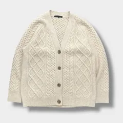 23区 ケーブルニットカーディガン アランパターン ベージュ カーディガン セーター ニット 38 Mサイズ