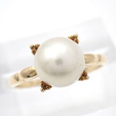 1456 ミキモトパールリングK18YGイエローゴールド9号8mm - メルカリ