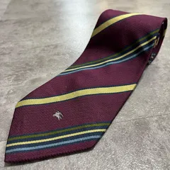 【BURBERRY】バーバリー ホースロゴ入りレジメンタルストライプネクタイ シルク100% メンズ　バイカラー　ゴールド　金　ビジネス向け
