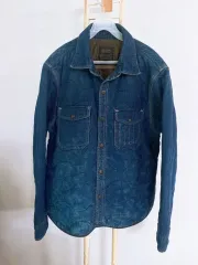 (メンズM) POLO RALPH LAUREN (ポロラルフローレン) ヴィンテージ キルティング アウター型 デニム シャツ