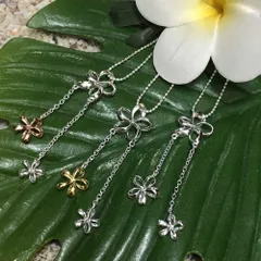 ハワイアンジュエリー チェーン付き シルバー チェーンプルメリアネックレス ハワイアンアクセサリー レディース クリスマス ギフト