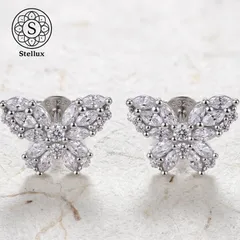 【大人気トレンドデザイン】モアサナイト・ピアス/バタフライ/蝶/シルバー925刻印/プラチナコーティング/金属アレルギー対応/レディースジュエリー/プレゼント・ギフトにも◎/結婚式/入学式/卒業式/誕生日/大人かわいい/映え