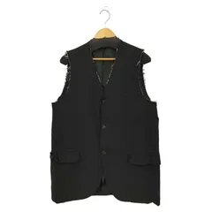 ユーズドフルギ USED古着 裏地ストライプ柄 ダメージ加工 ベスト メンズ 表記無 