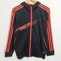 ADIDAS アディダス ジップアップ パーカー トラックジャケット ジャージ ブラック オレンジ F50 サッカー トレーニングウェア キッズ ジュニア 160cm C246