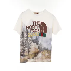 グッチ GUCCI カットソー GUCCI × THE NORTH FACE ロゴ フォレスト コットン Tシャツ メンズ Used A