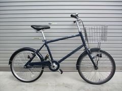 E678 Fully serviced, fully assembled, used 20-inch navy mini velo bicycle.