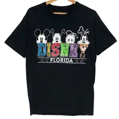 Disney ディズニー 古着 Tシャツ 半袖 キャラクター ミッキー FLORIDA フロリダ Salvador製 Lサイズ ブラック