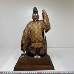 戦前〜昭和初期｜アイヌ民族｜刺繍衣装・槍持ち戦士像｜台座銘板付 古