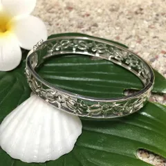 ハワイアンジュエリー シルバー バングル 透かしホヌ ブレスレット 17.5CM シルバー925 ハワジュ 腕輪 誕生日 プレゼント 贈り物 人気