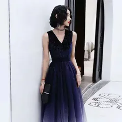 結婚式ドレス 披露宴 演奏会 イブニングドレス  パーティードレス  ロングドレス グラデーション Aライン キラキラ