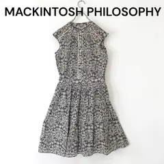 美品 MACKINTOSH PHILOSOPHY リバティ 花柄 ワンピース ブラック マッキントッシュフィロソフィー