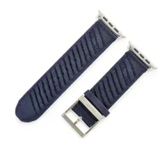 エルメス HERMES 腕時計パーツ 純正 アップルウォッチ 44 45 46 49mm用 ナイロン チタン ブルーニュイ アンメール ニットナイロン ベルト 35ｍｍ 尾錠付き 【中古】