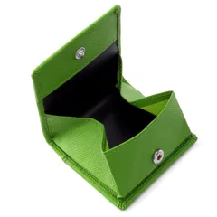 [スタイルイコール] 本革 コインケース 小銭入れ メンズ レディース ボックス型 コンパクト 小さい 薄型 ボタン式 【ライム】