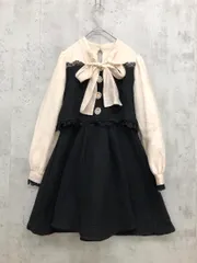 ROJITA ロジータ 1143115 ビジュボウタイリボンツイード ワンピース sizeF/ブラック ■◇ レディース