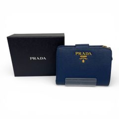 超美品 PRADA 1ML018 二つ折り財布 サフィアーノ レザー メタル - メルカリ