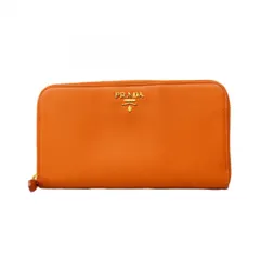 プラダ(Prada) プラダ 長財布 サフィアーノ レザー オレンジ レディース