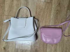 アイボリー/ピンク バッグ