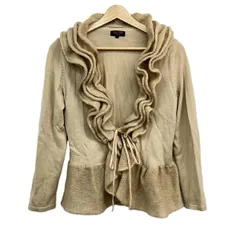 YUKITORII(ユキトリイ) カーディガン サイズ38 M レディース ベージュ 長袖/フリルのサムネイル