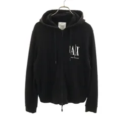 ARMANI EXCHANGE アルマーニエクスチェンジ 長袖 スウェット ジップパーカー S ブラック メンズ 古着