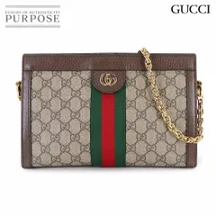 新品同様 グッチ GUCCI オフィディア スモール ショルダー バッグ GGスプリーム レザー ベージュ ブラウン 503877 90313254