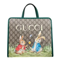 グッチ ピーターラビットコラボ チルドレンズ GGスプリーム トートバッグ PVC 605614 ベージュ レディース  GUCCI  中古 グッチのサムネイル