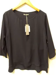 M4  セオリーリュクス♡ネイビーカットソーブラウス　　40サイズ　七分袖　パンツスタイルにピッタリ