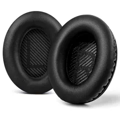 【特価商品】Bose QuietComfort 35 & QC35 ii ヘッドホン用交換イヤーパッド ノイズキャンセリングフォーム 柔らかいレザークッション ヘッドホンイヤーパッド 交換用イヤーパッド (ブラック)