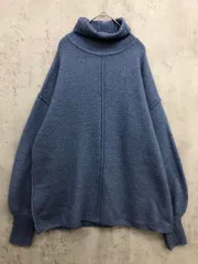 SELECT MOCA セレクトモカ ハイネック ワイド ボリューム袖 ニット セーター sizeF/ブルー ◆■ レディース