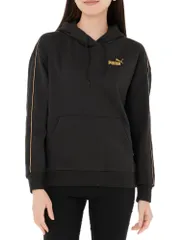 [プーマ] カジュアル トレーナー パーカー 裏起毛 ESS TAPE MINIMAL GOLD フーディースウェット FL 685332 レディース 24年秋冬カラー ブラック(01) [24年秋冬カラー プーマ ブラック(01)] [L]