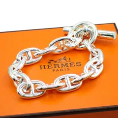 ギャラ 箱 HERMES エルメス シェーヌダンクルMM ブレスレット 14コマ 925 シルバー ジュエリー 4719