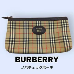バーバリー ノバチェック ポーチ 小物入れ Burberrys ヴィンテージ ベージュ キャンバス レザー ホースロゴ