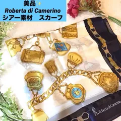 ロベルタディカメリーノ　スカーフ ストール　ショール　バッグ柄　シアー素材　Roberta di Camerino　美品のサムネイル