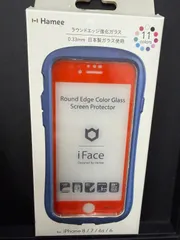 ☆iFace ラウンドエッジ強化ガラス オレンジ iPhone 6/6s/7/8☆