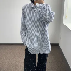 POLO ポロ ネイビー ポニー ブルー ストライプ シャツ