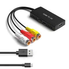 【在庫セール】HDMI to AVコンバータデジタル HDMI to RCA（メス）変換ケーブル 3RCA/AV 変換ケーブル TV/HDTV/B-0-X/PC/DVD/Blu-ray Player/PAL/NTSCテレビ - H DMI AVコンバータ HD