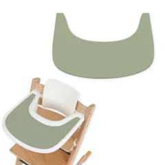 トリップトラップ ストッケ トレイ テーブル 専用 マット 貼り付けるだけ 汚れ 傷防止 互換品 テーブルにつけるベビーチェア 離乳食 椅子 子供 赤ちゃん(グリーン) [グリーン]