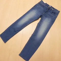 (50★【即決】日本製 EDWIN エドウィン K80007 ストレッチ デニム ジーンズ SLIM STRAIGHT ユーズド加工 XL 大きいサイズ